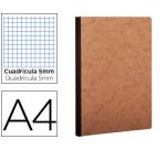 Libreta age-bag tapa cartulina lomo cosido cuadro 5 mm 96 hojas color havana 210x297 mm
