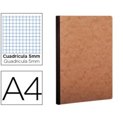 Libreta age-bag tapa cartulina lomo cosido cuadro 5 mm 96 hojas color havana 210x297 mm