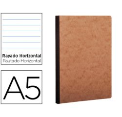 Libreta age-bag tapa cartulina lomo cosido rayado horizontal 96 hojas color havana 148x210 mm