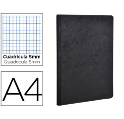 Libreta age-bag tapa cartulina lomo cosido cuadro 5 mm 96 hojas color negro 210x297 mm