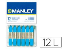 Lapices cera manley unicolor azul cobalto n.20 caja de 12 unidades