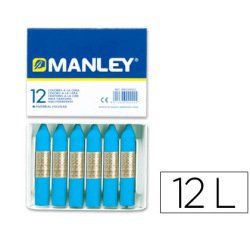 Lapices cera manley unicolor azul cobalto n.20 caja de 12 unidades