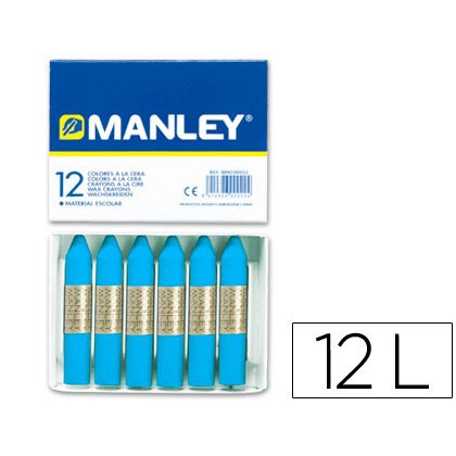 Lapices cera manley unicolor azul cobalto n.20 caja de 12 unidades