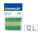 Lapices cera manley unicolor verde primavera n.25 caja de 12 unidades
