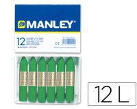 Lapices cera manley unicolor verde primavera n.25 caja de 12 unidades