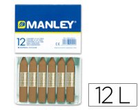 Lapices cera manley unicolor tierra sombra tostado n.68 caja de 12 unidades