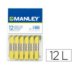 Lapices cera manley unicolor verde amarillo claro n.47 caja de 12 unidades