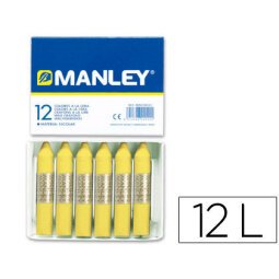 Lapices cera manley unicolor verde amarillo claro n.47 caja de 12 unidades