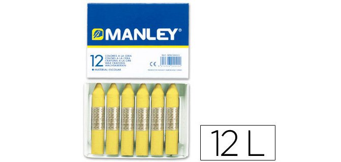 Lapices cera manley unicolor verde amarillo claro n.47 caja de 12 unidades