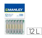 Lapices cera manley unicolor gris n.72 caja de 12 unidades
