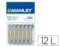 Lapices cera manley unicolor gris n.72 caja de 12 unidades