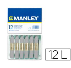 Lapices cera manley unicolor gris n.72 caja de 12 unidades