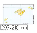 Mapa mudo color din a4 islas baleares politico