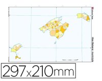 Mapa mudo color din a4 islas baleares politico