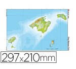 Mapa mudo color din a4 islas baleares fisico