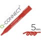 Rotulador q-connect marcador permanente rojo punta biselada 5 mm