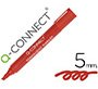 Rotulador q-connect marcador permanente rojo punta biselada 5 mm
