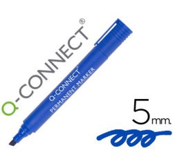Rotulador q-connect marcador permanente azul punta biselada 5 mm