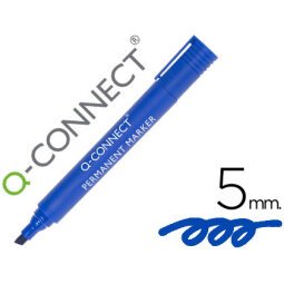 Rotulador q-connect marcador permanente azul punta biselada 5 mm