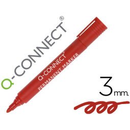 Rotulador q-connect marcador permanente rojo punta redonda 3 mm