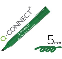 Rotulador q-connect marcador permanente verde punta biselada 5 mm