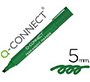 Rotulador q-connect marcador permanente verde punta biselada 5 mm