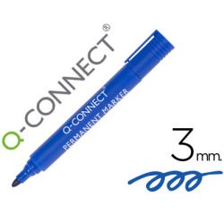 Rotulador q-connect marcador permanente azul punta redonda 3 mm
