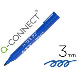 Rotulador q-connect marcador permanente azul punta redonda 3 mm