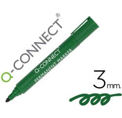 Rotulador q-connect marcador permanente verde punta redonda 3 mm