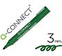 Rotulador q-connect marcador permanente verde punta redonda 3 mm
