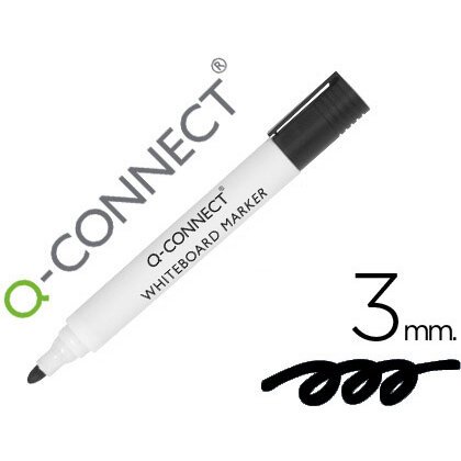 Rotulador q-connect pizarra blanca color negro punta redonda 3 mm