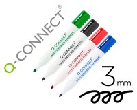 Rotulador q-connect pizarra blanca colores surtidos punta redonda 3 mm