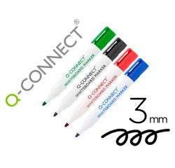 Rotulador q-connect pizarra blanca colores surtidos punta redonda 3 mm