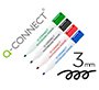Rotulador q-connect pizarra blanca colores surtidos punta redonda 3 mm