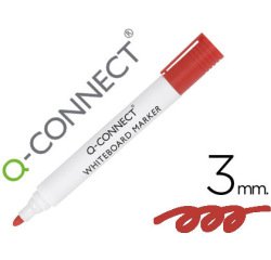 Rotulador q-connect pizarra blanca color rojo punta redonda 3 mm