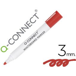 Rotulador q-connect pizarra blanca color rojo punta redonda 3 mm
