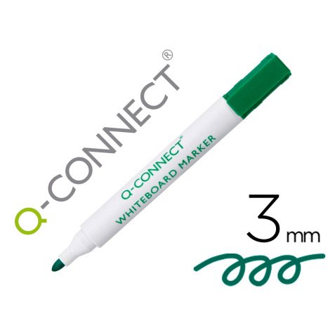 Rotulador q-connect pizarra blanca color verde punta redonda 3 mm