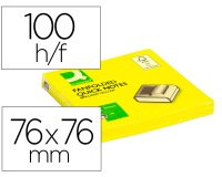 Bloc de notas adhesivas quita y pon q-connect 76x76 mm amarillo neon zig-zag