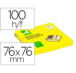 Bloc de notas adhesivas quita y pon q-connect 76x76 mm amarillo neon zig-zag