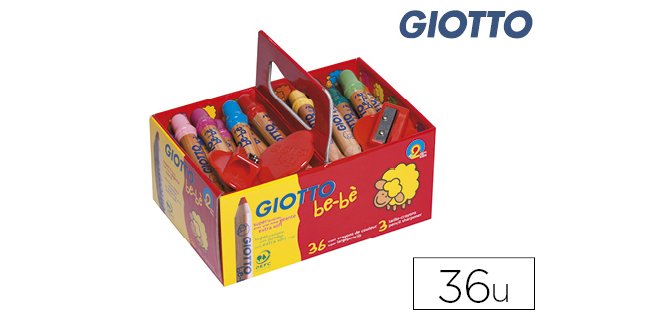 Lapices de colores giotto bebe super schoolpack de 36 unidades + 2 sacapuntas