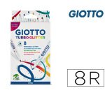 Rotulador giotto turbo glitter purpurina caja de 8 unidades