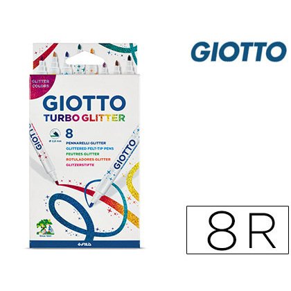 Rotulador giotto turbo glitter purpurina caja de 8 unidades