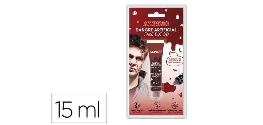 Maquillaje alpino sangre artificial tubo de 15 ml