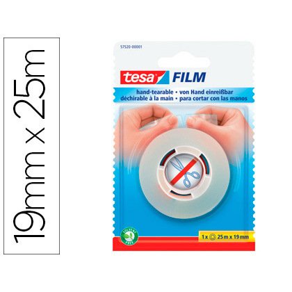 Cinta adhesiva tesafilm sin tijeras 25 m x 19 mm