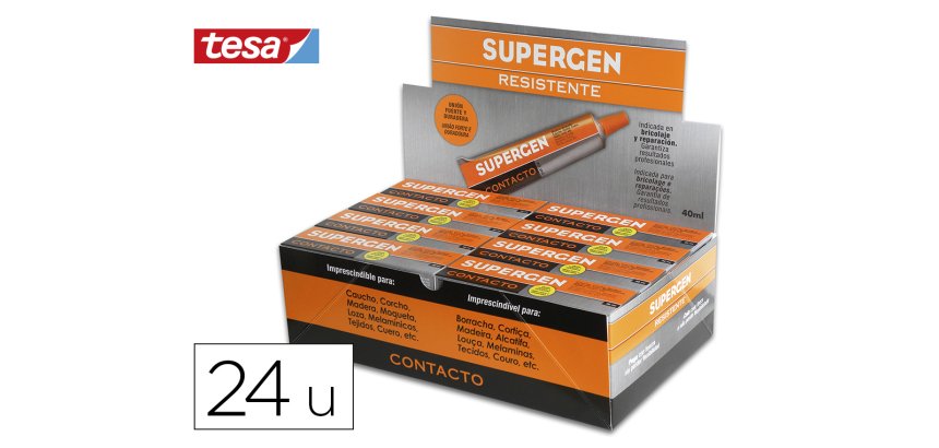 Pegamento supergen contacto incoloro 40 ml unidad