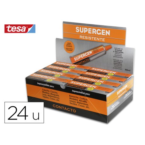 Pegamento supergen contacto incoloro 40 ml unidad