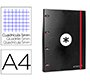 Carpeta con recambio antartik a4 cuadro 5mm forrada 4 anillas 25mm redondas color negro
