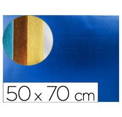 Goma eva liderpapel 50x70 cm espesor 2 mm metalizada azul