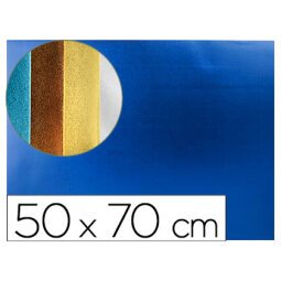 Goma eva liderpapel 50x70 cm espesor 2 mm metalizada azul