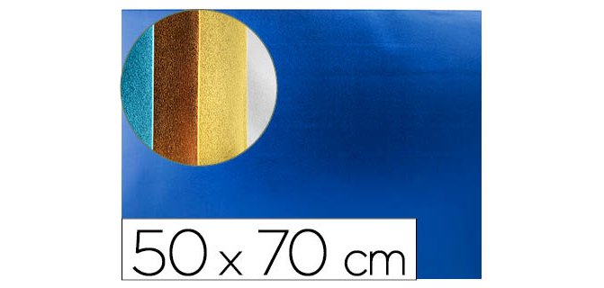 Goma eva liderpapel 50x70 cm espesor 2 mm metalizada azul